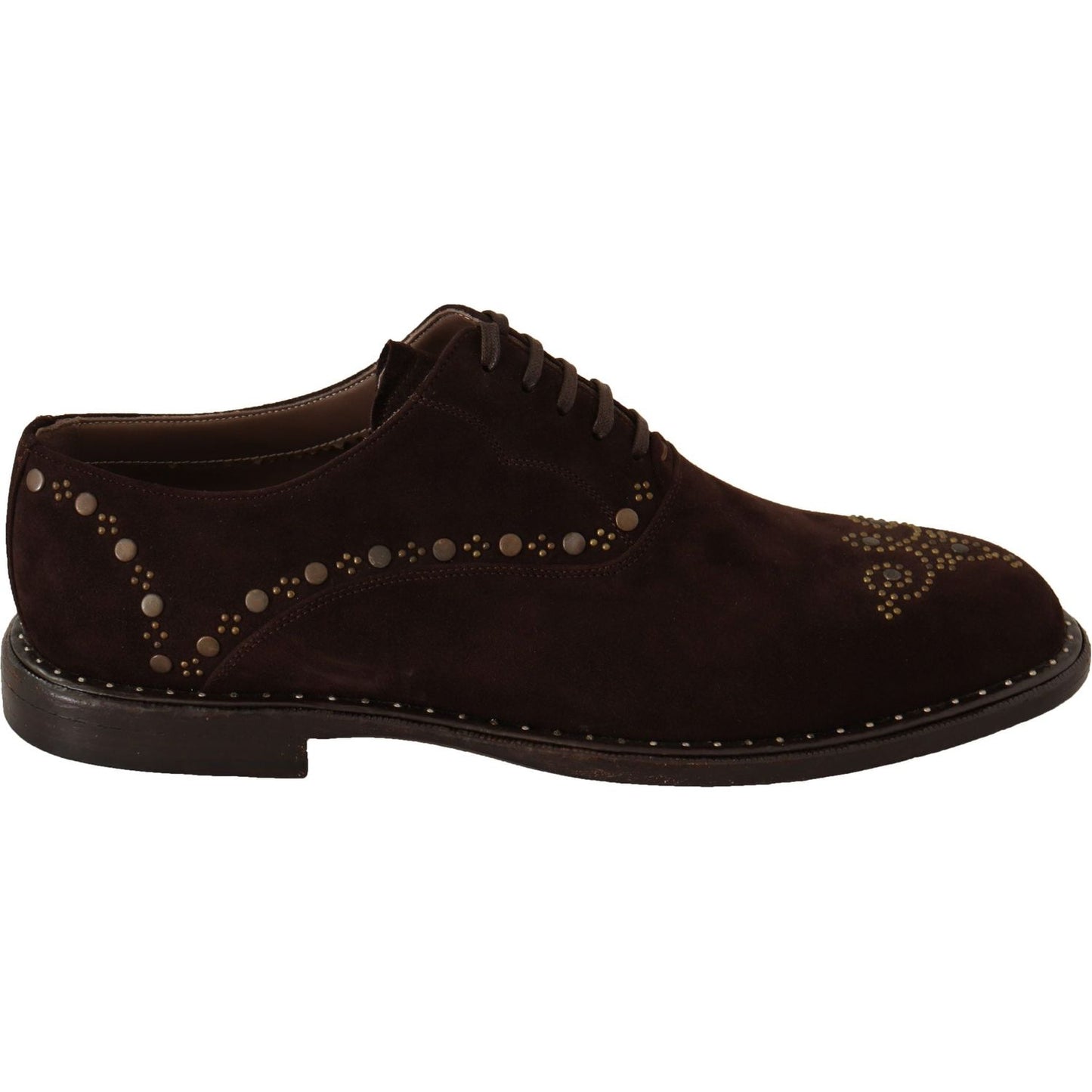 Dolce & Gabbana Elegant Brown Suede Studded Derby Shoes brown-suede-marsala-derby-studded-shoes Dress Shoes IMG_0014-scaled-c7574c16-2b9.jpg