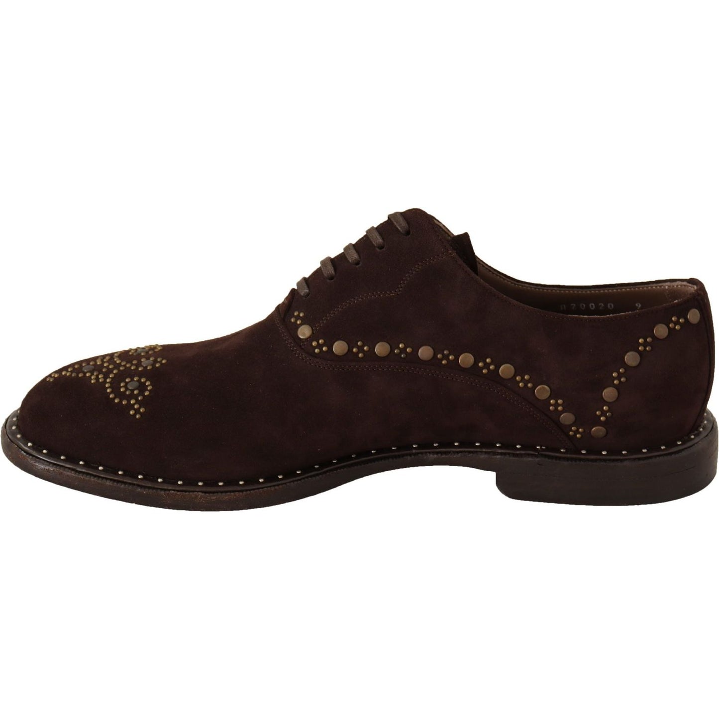 Dolce & Gabbana Elegant Brown Suede Studded Derby Shoes brown-suede-marsala-derby-studded-shoes Dress Shoes IMG_0015-scaled-1e2f81e1-eb3.jpg