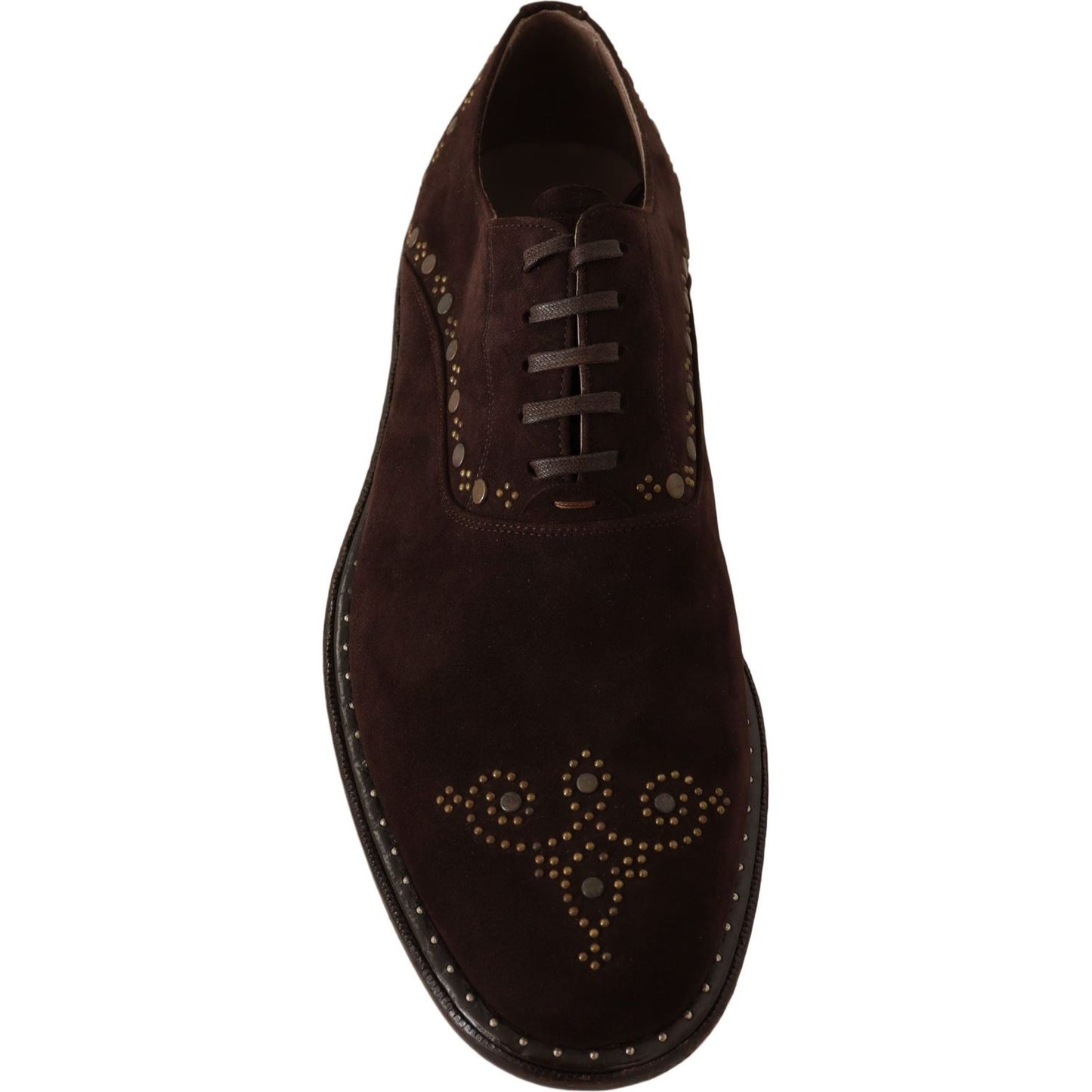 Dolce & Gabbana Elegant Brown Suede Studded Derby Shoes brown-suede-marsala-derby-studded-shoes Dress Shoes IMG_0017-scaled-6a168034-d44.jpg