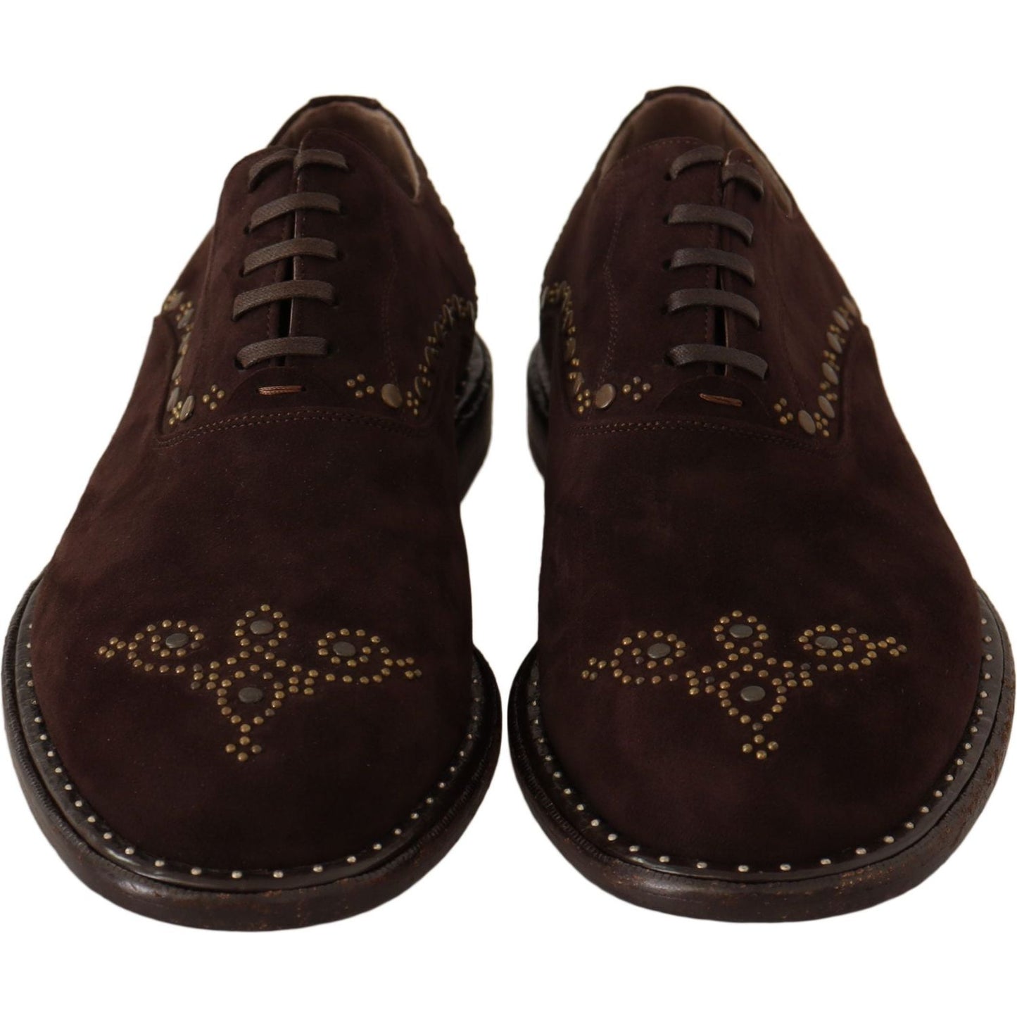 Dolce & Gabbana Elegant Brown Suede Studded Derby Shoes brown-suede-marsala-derby-studded-shoes Dress Shoes IMG_0018-scaled-4abdae0e-ae5.jpg