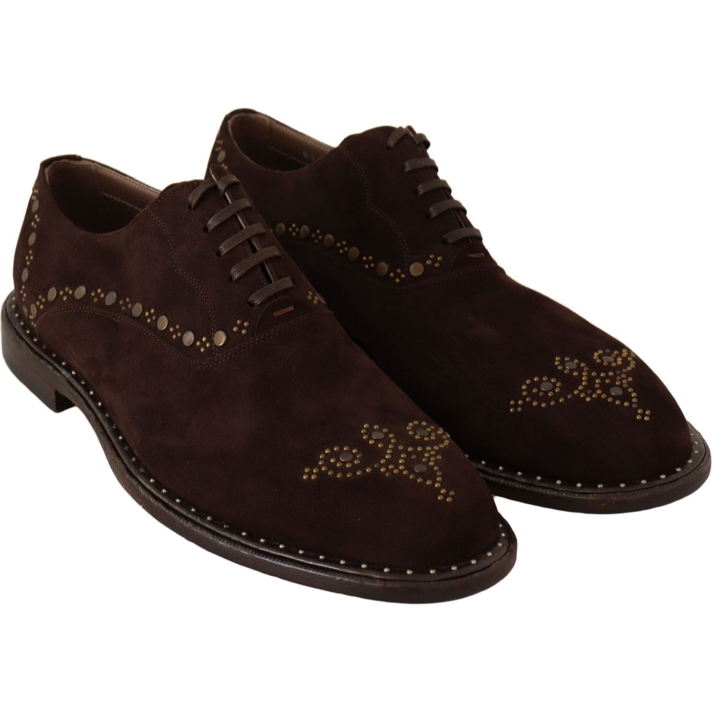 Dolce & Gabbana Elegant Brown Suede Studded Derby Shoes brown-suede-marsala-derby-studded-shoes Dress Shoes IMG_0019-scaled-c2ee56fd-a4e.jpg