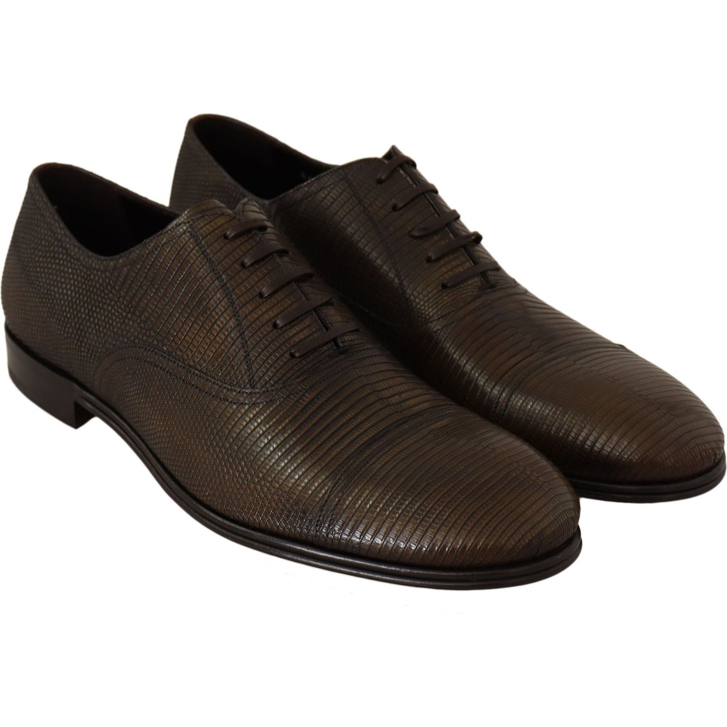Dolce & Gabbana Elegant Shiny Leather Oxford Shoes brown-lizard-leather-dress-oxford-shoes Dress Shoes IMG_0053-scaled-1dfc0c6c-0dd.jpg