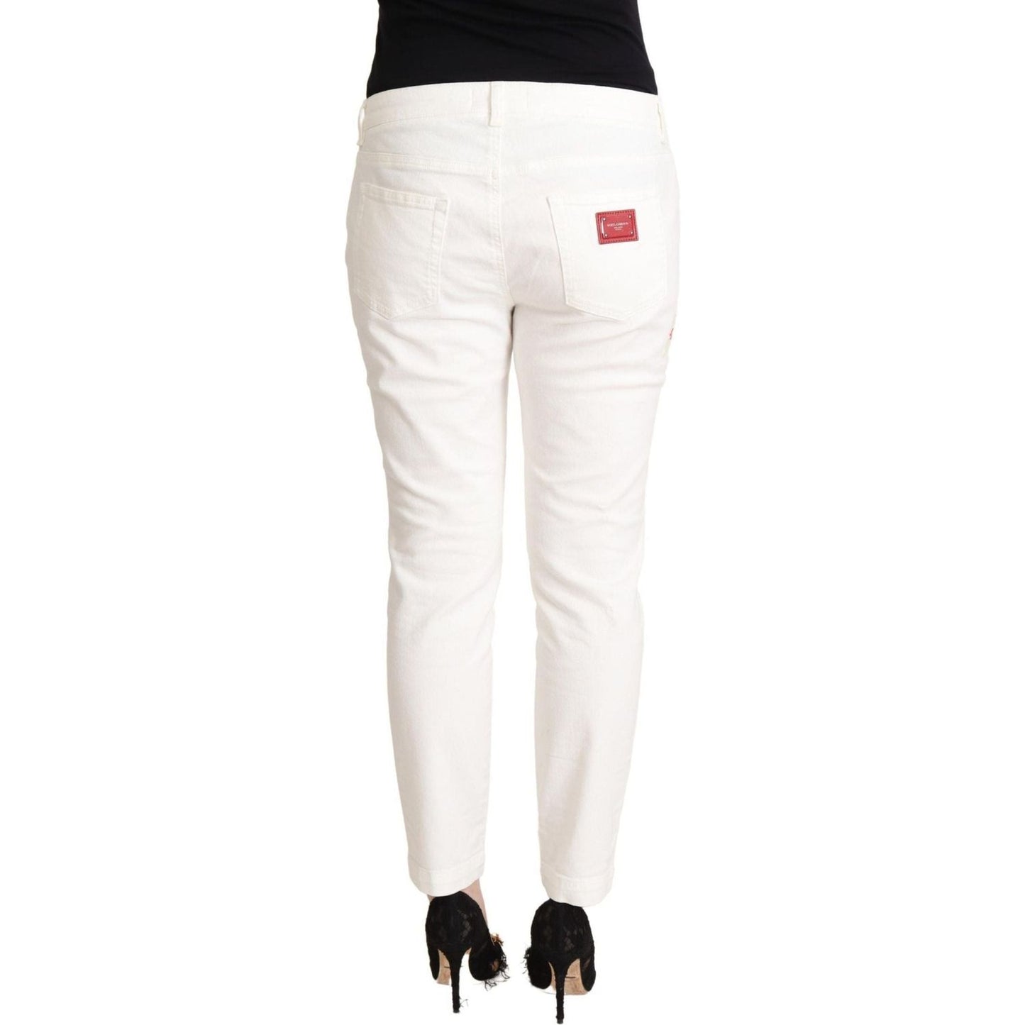 Dolce & GabbanaElegant White Skinny Denim JeansMcRichard Designer Brands£379.00