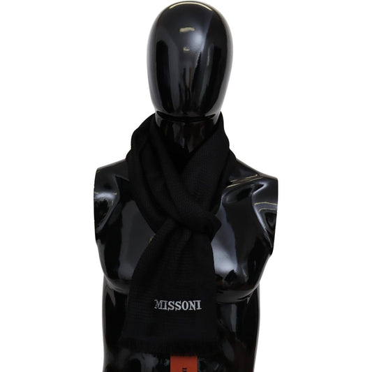 Missoni Black Wool Blend Unisex Neck Wrap Fringes Men's Scarf black-wool-blend-unisex-neck-wrap-fringes-mens-scarf IMG_0167-scaled-1-1a13f98f-03f.jpg