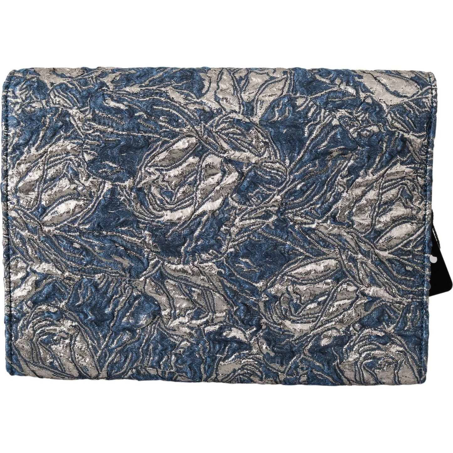 Dolce & Gabbana Elegant Blue Croc-Print Briefcase Clutch blue-silver-jacquard-leather-document-briefcase-bag Briefcase IMG_0200-1-bdab65d3-c81.jpg