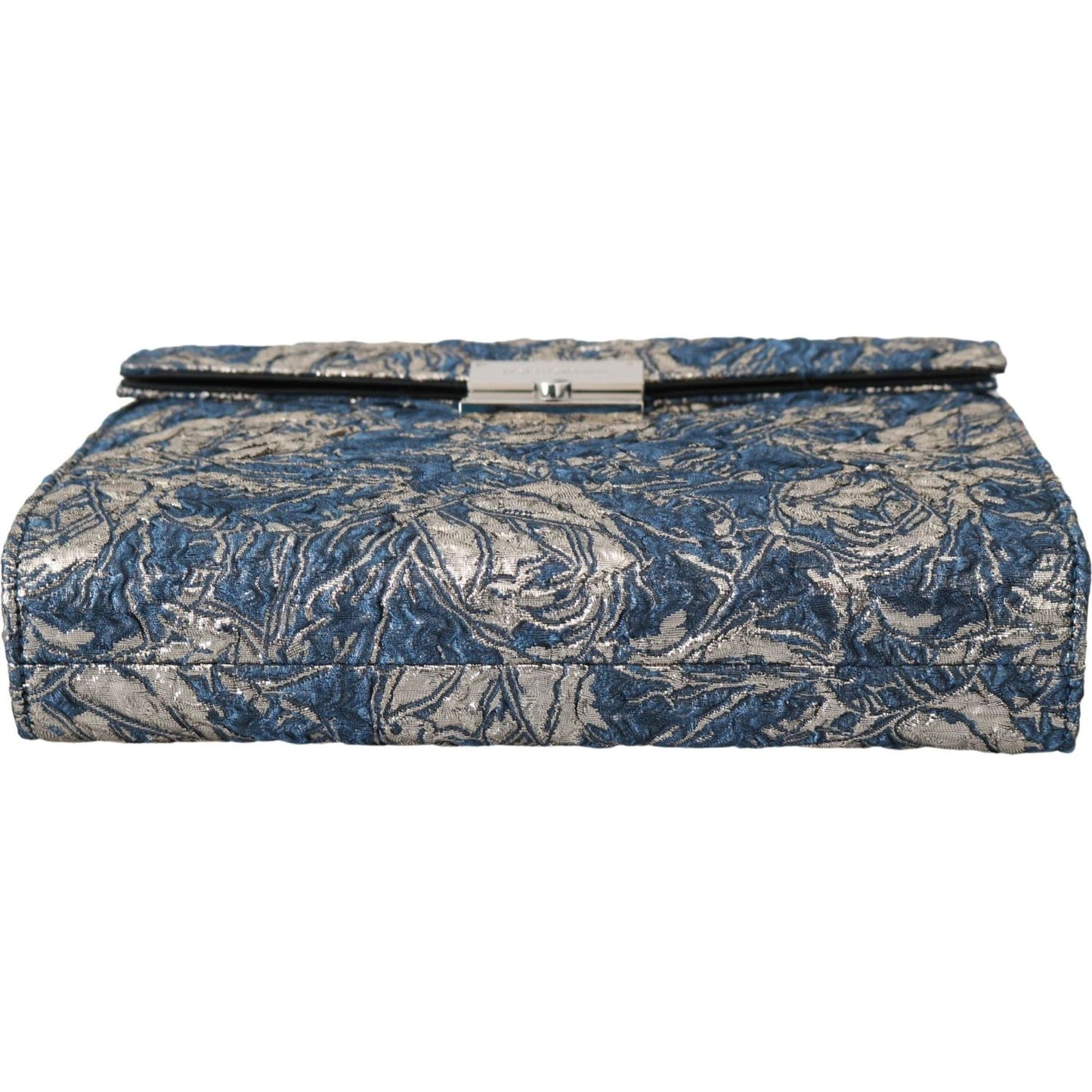 Dolce & Gabbana Elegant Blue Croc-Print Briefcase Clutch blue-silver-jacquard-leather-document-briefcase-bag Briefcase IMG_0201-1-scaled-f85e7573-27b.jpg