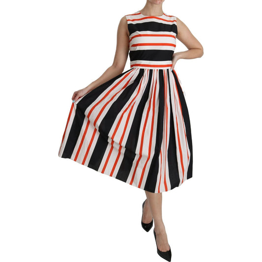 Dolce & Gabbana A-Line Pleated Midi Fashion Dress multicolor-stripes-a-line-pleated-midi-dress IMG_0229-scaled-bf4aedad-f70.jpg