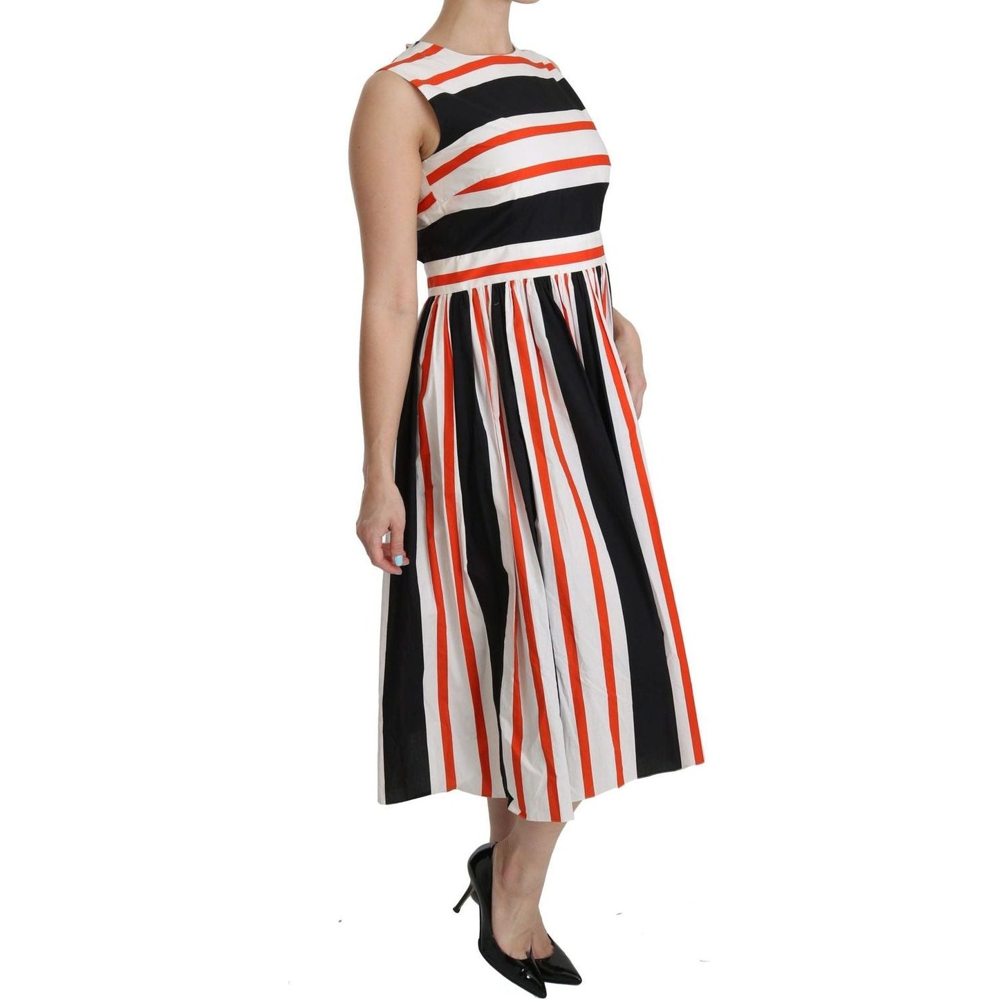 Dolce & Gabbana A-Line Pleated Midi Fashion Dress multicolor-stripes-a-line-pleated-midi-dress IMG_0231-scaled-c6376d46-278.jpg