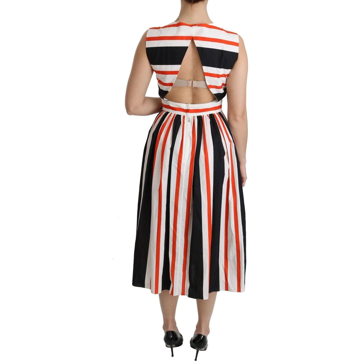 Dolce & Gabbana A-Line Pleated Midi Fashion Dress multicolor-stripes-a-line-pleated-midi-dress IMG_0233-scaled-5b5f1515-db9.jpg