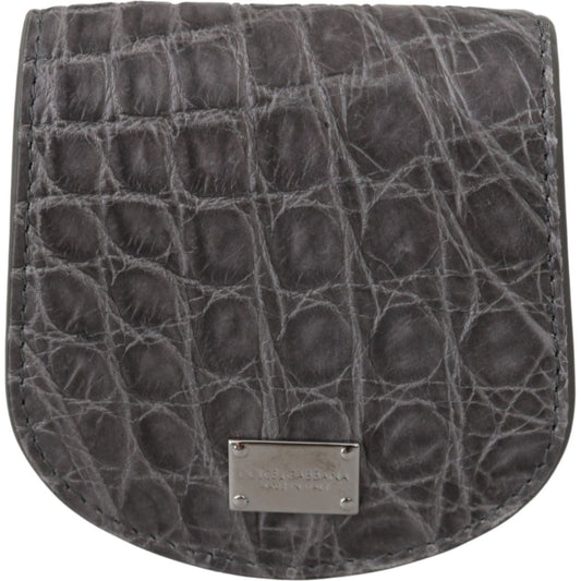 Dolce & Gabbana Exotic Gray Leather Condom Case Wallet gray-exotic-skin-condom-case-holder-pocket-wallet Condom Case