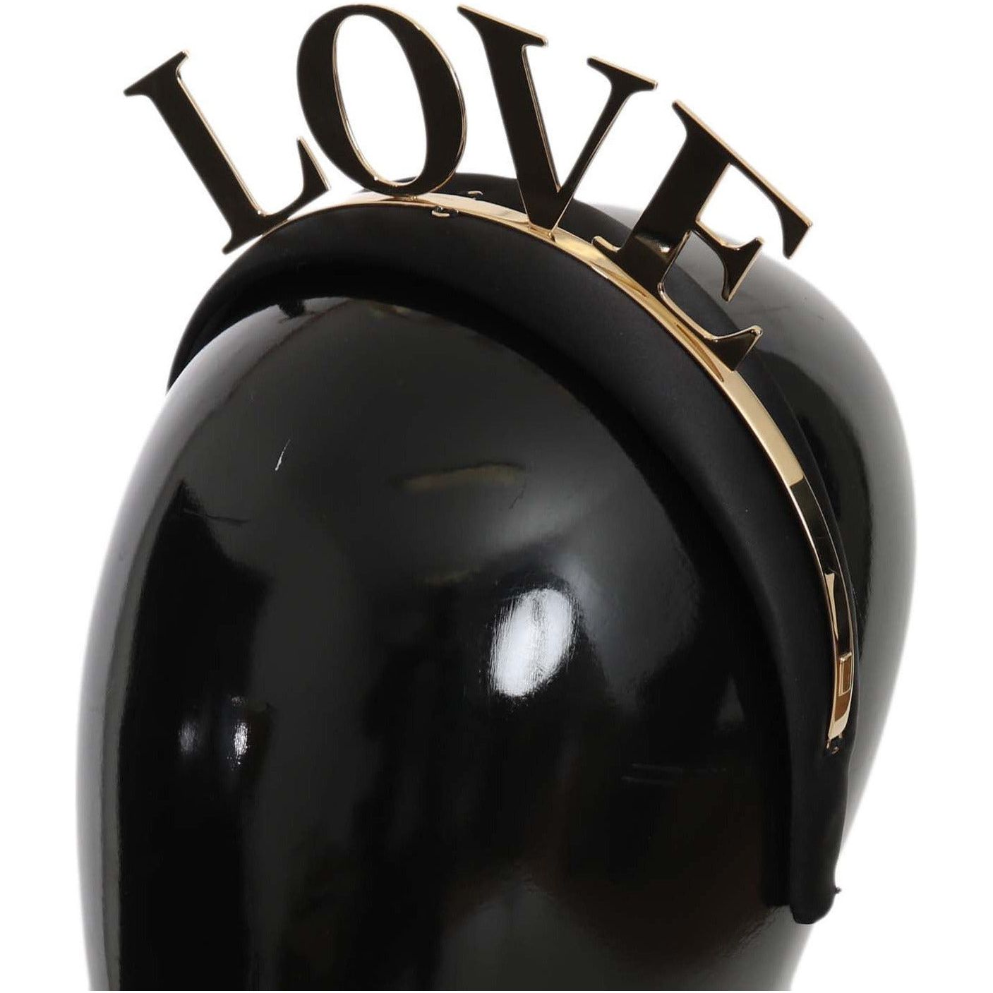 Dolce & Gabbana Elegant Black Gold Love Diadem Tiara black-brass-gold-love-diadem-one-size-tiara-headband FASHION ACCESSORIES