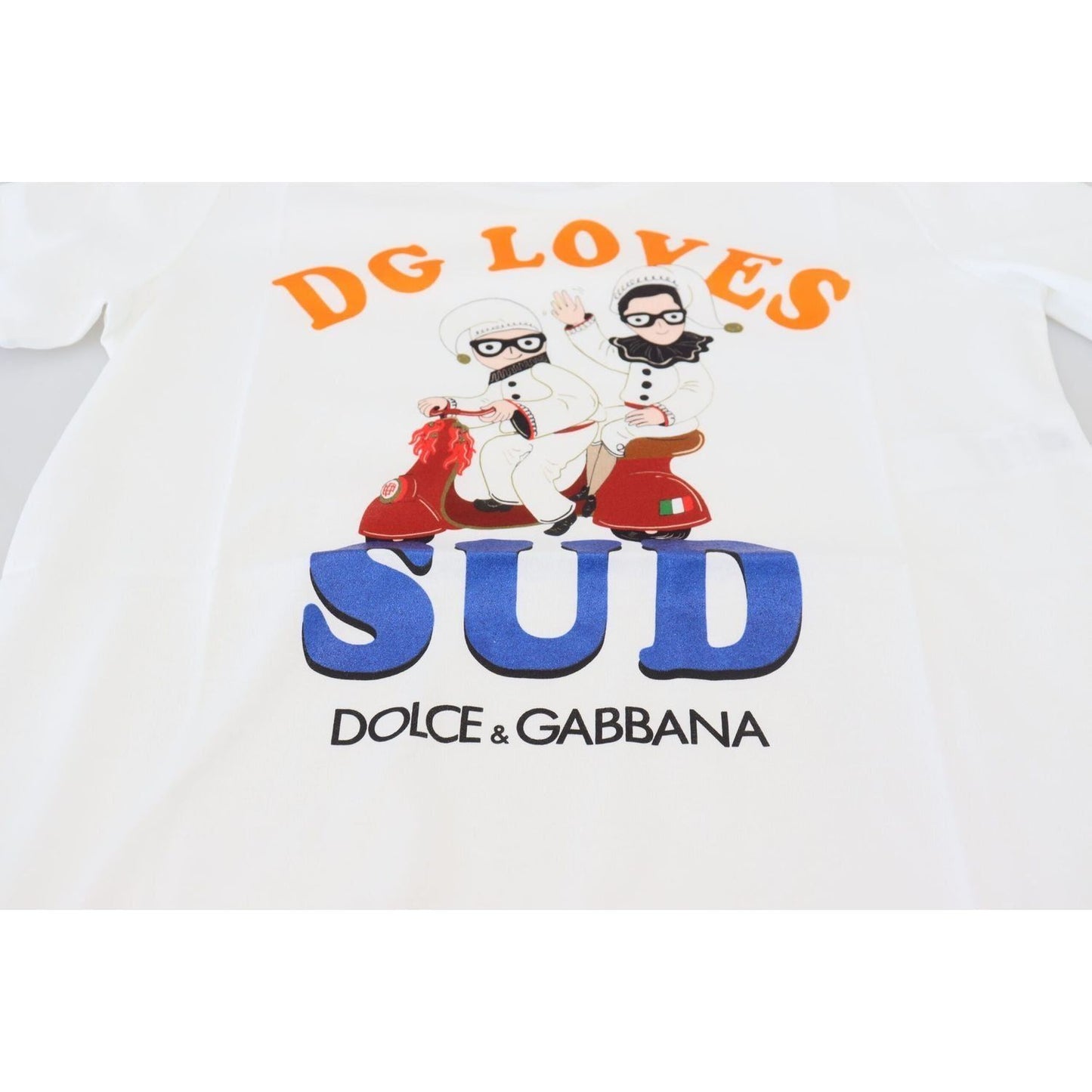 Dolce & GabbanaElegant White Crew Neck Tee with Colorful PrintMcRichard Designer Brands£239.00