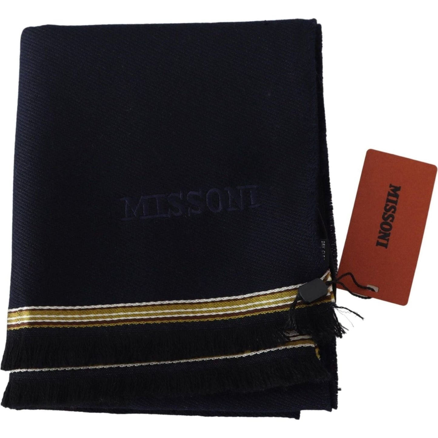 Elegant Unisex Wool Scarf with Embroidered Logo