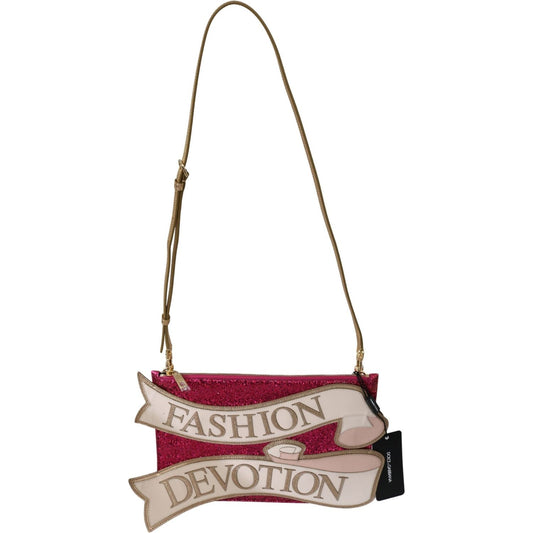 Dolce & Gabbana Glamorous Pink Glittered CLEO Clutch Purse pink-glittered-fashion-devotion-sling-cleo-purse IMG_0418-scaled-c99259b5-875.jpg