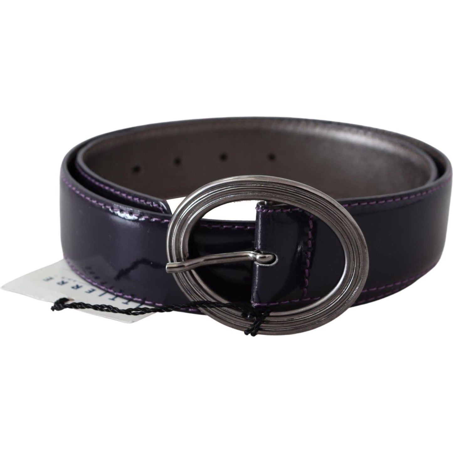 Exte Elegant Purple Leather Waist Belt purple-silver-oval-metal-buckle-waist-leather-belt Belt IMG_0620-36031f3e-04e.jpg