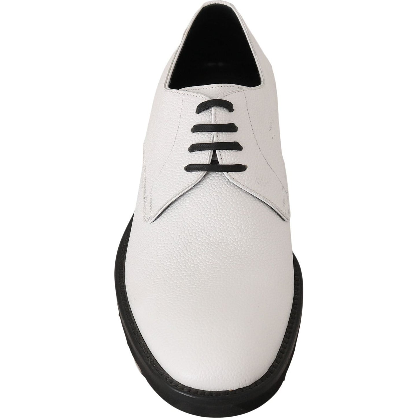 Dolce & Gabbana Elegant White Formal Leather Shoes white-leather-derby-dress-formal-shoes