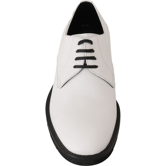 Elegant White Formal Leather Shoes Dolce & Gabbana