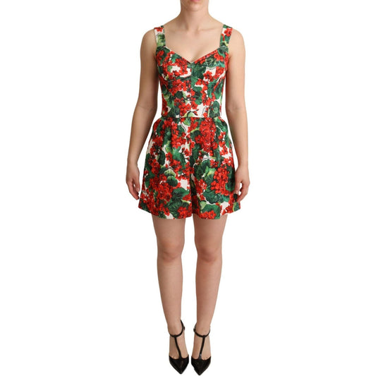 Dolce & Gabbana Chic Red Geranium Print Sleeveless Jumpsuit red-geranium-print-shorts-jumpsuit-dress WOMAN DRESSES IMG_0803-scaled-6c064a05-e9f.jpg