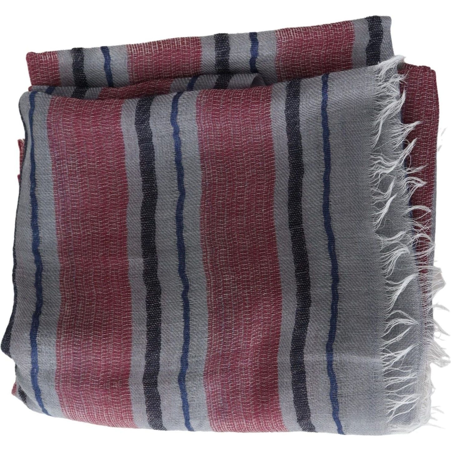 Elegant Multicolor Striped Wool Scarf