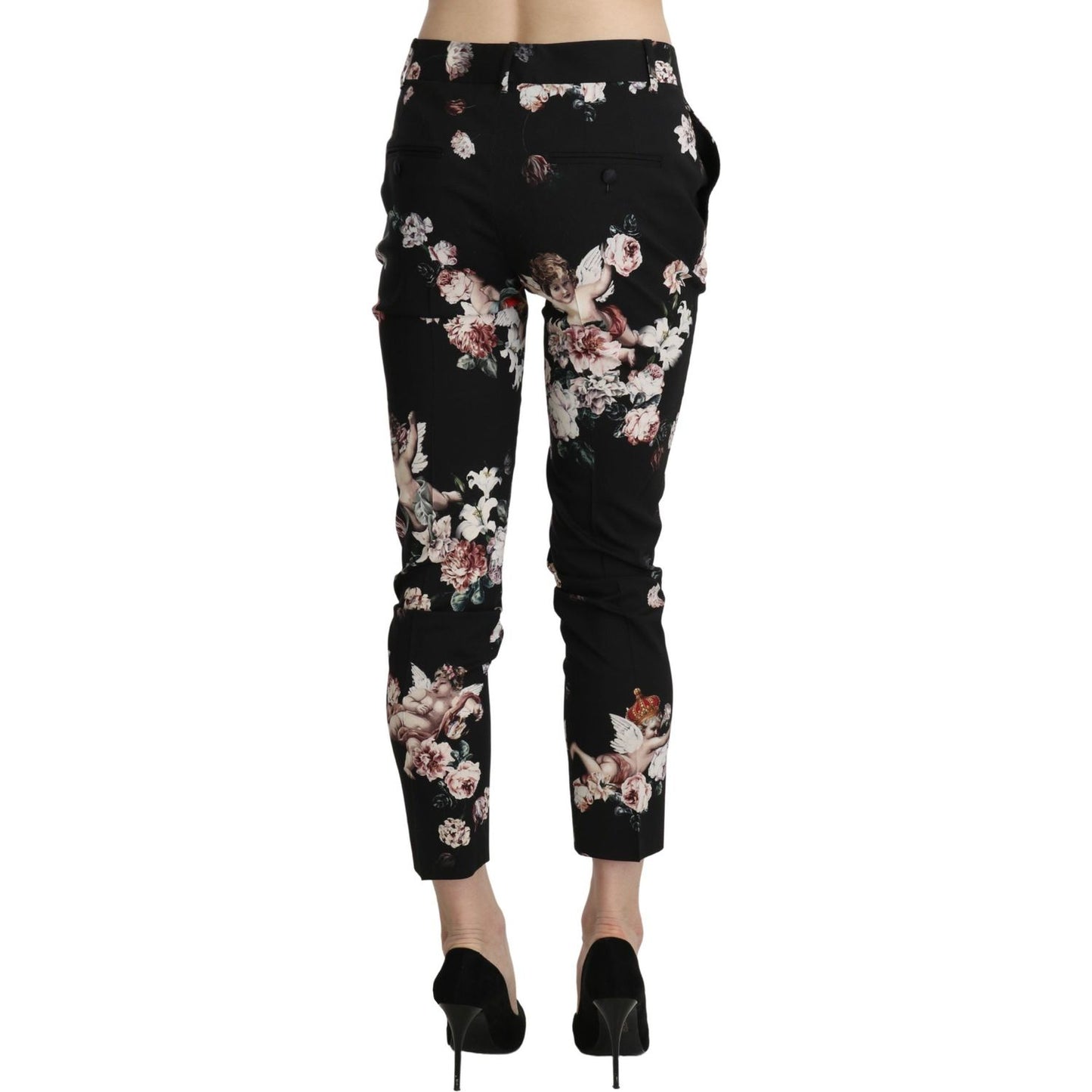 Dolce & Gabbana Elegant High Waist Cropped Trousers black-angel-floral-cropped-trouser-wool-pants Jeans & Pants IMG_0966-scaled-e579ef7d-cbe.jpg