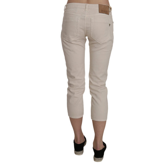 Dondup Beige Low Waist Skinny Cropped Capri Pants beige-cotton-stretch-low-waist-skinny-cropped-capri-jeans Jeans & Pants IMG_1266.jpg
