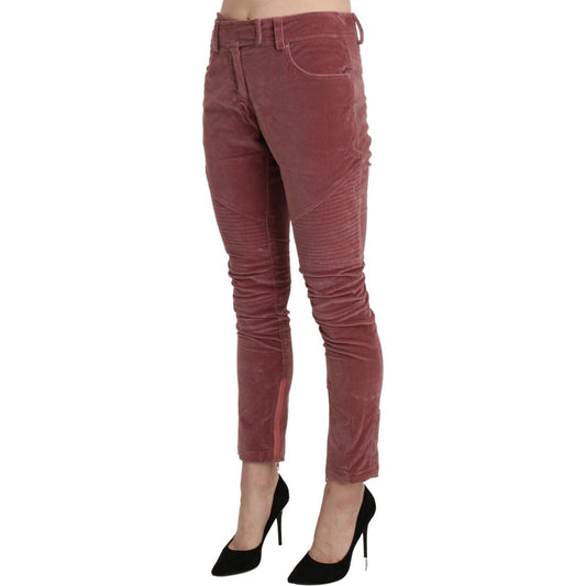 Ermanno Scervino Chic Red Mid Waist Skinny Trousers red-mid-waist-skinny-cotton-pants IMG_1306-scaled-0f9e7ac8-d16.jpg