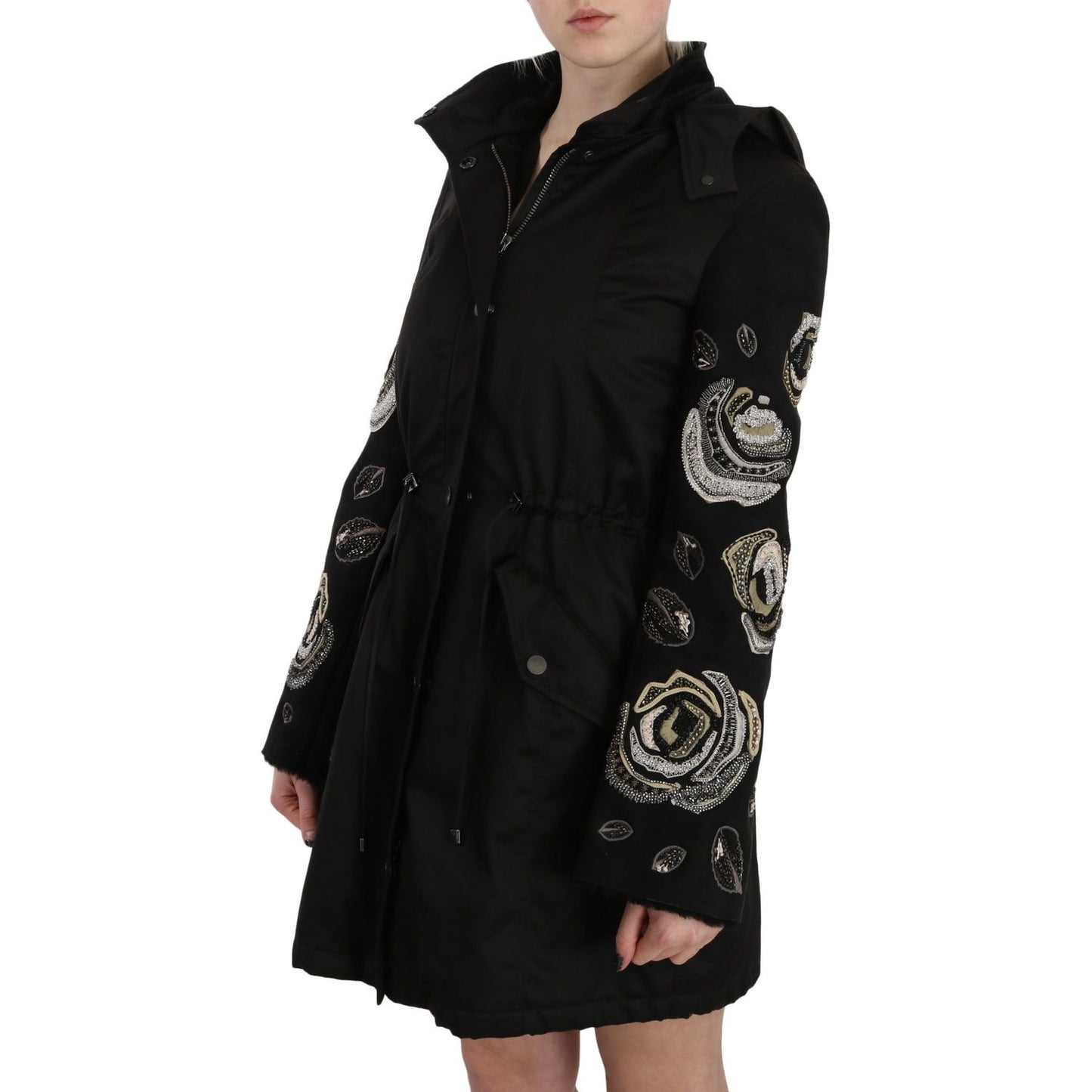 John Richmond Elegant Black Beaded Parka Jacket for Women floral-sequined-beaded-hooded-jacket-coat Coats & Jackets IMG_1404-1-scaled-44f9430b-134.jpg