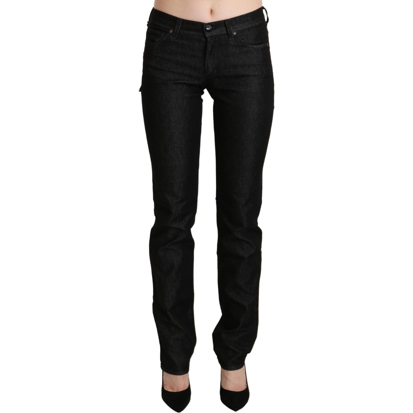 Ermanno Scervino Chic Black Mid Waist Skinny Jeans black-mid-waist-skinny-slim-denim-trouser Jeans & Pants IMG_1441-scaled-f226ae99-420.jpg