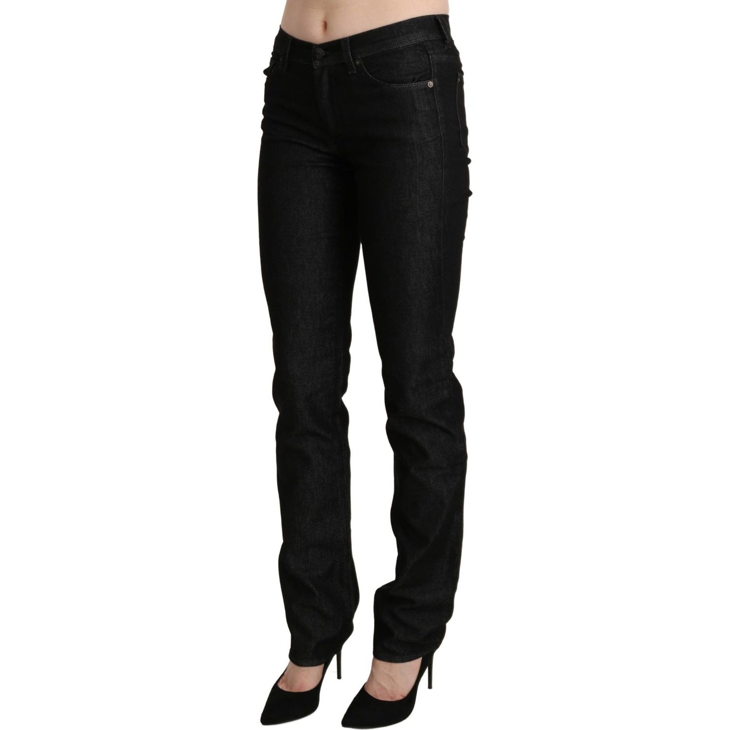 Ermanno Scervino Chic Black Mid Waist Skinny Jeans black-mid-waist-skinny-slim-denim-trouser Jeans & Pants IMG_1443-scaled-5bfb0029-ec0.jpg