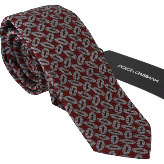 Necktie Elegant Red Printed Silk Neck Tie Dolce & Gabbana