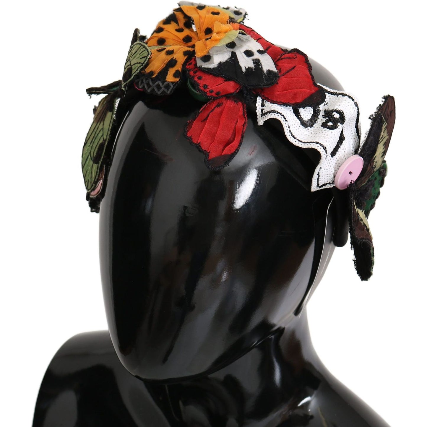 Dolce & Gabbana Elegant Silk Floral Butterfly Headband floral-butterfly-sequin-diadem-tiara-headband Diadem