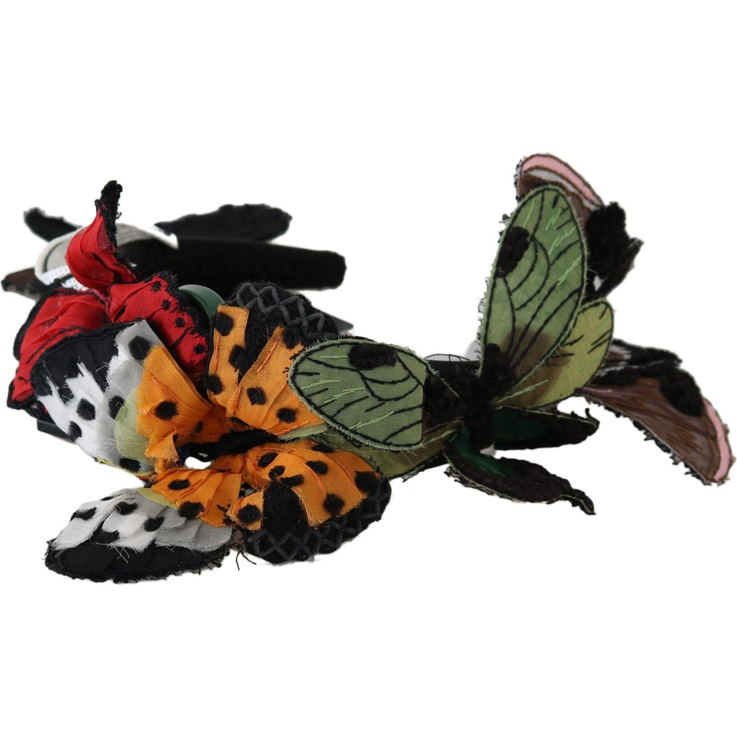 Dolce & Gabbana Elegant Silk Floral Butterfly Headband floral-butterfly-sequin-diadem-tiara-headband Diadem