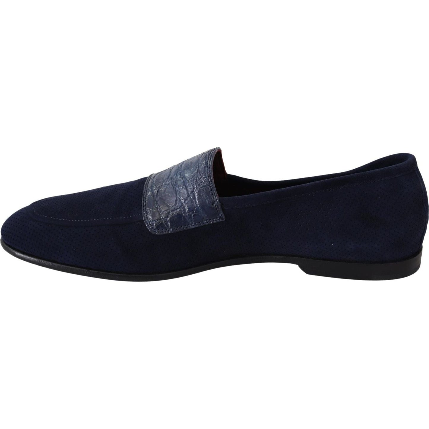 Dolce & Gabbana Elegant Blue Suede Leather Loafers blue-suede-caiman-loafers-slippers-shoes IMG_1583-scaled-c3a5a912-d48.jpg