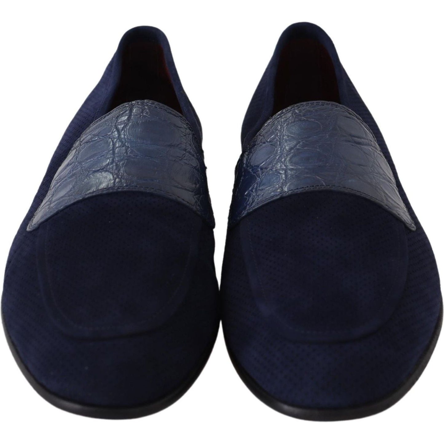 Dolce & Gabbana Elegant Blue Suede Leather Loafers blue-suede-caiman-loafers-slippers-shoes IMG_1588-3a3dab4e-8c5.jpg
