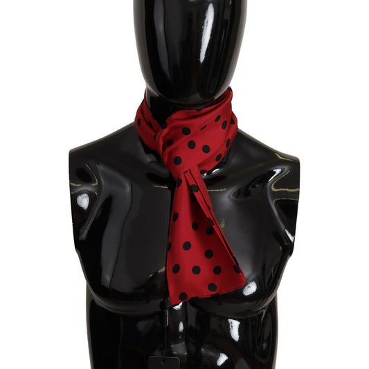Elegant Silk Men's Scarf in Black & Red Dolce & Gabbana
