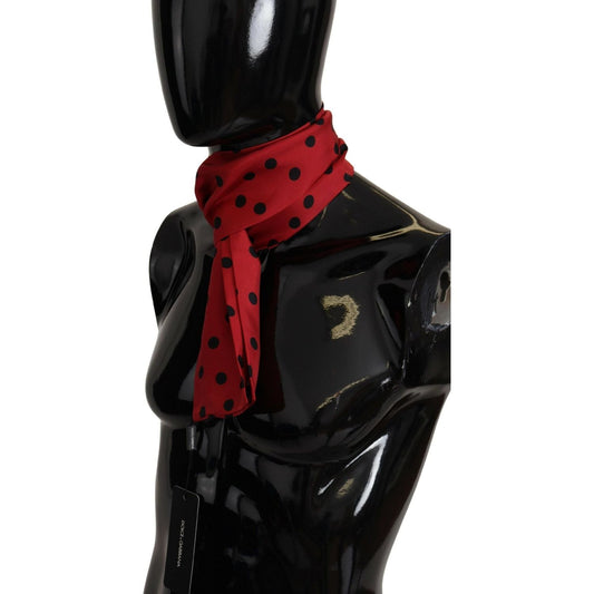 Elegant Silk Men's Scarf in Black & Red Dolce & Gabbana