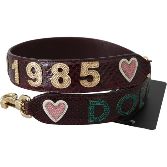 Dolce & Gabbana Exquisite Bordeaux Shoulder Strap Accessory bordeaux-exotic-skin-leather-belt-shoulder-strap Handbags, Wallets & Cases