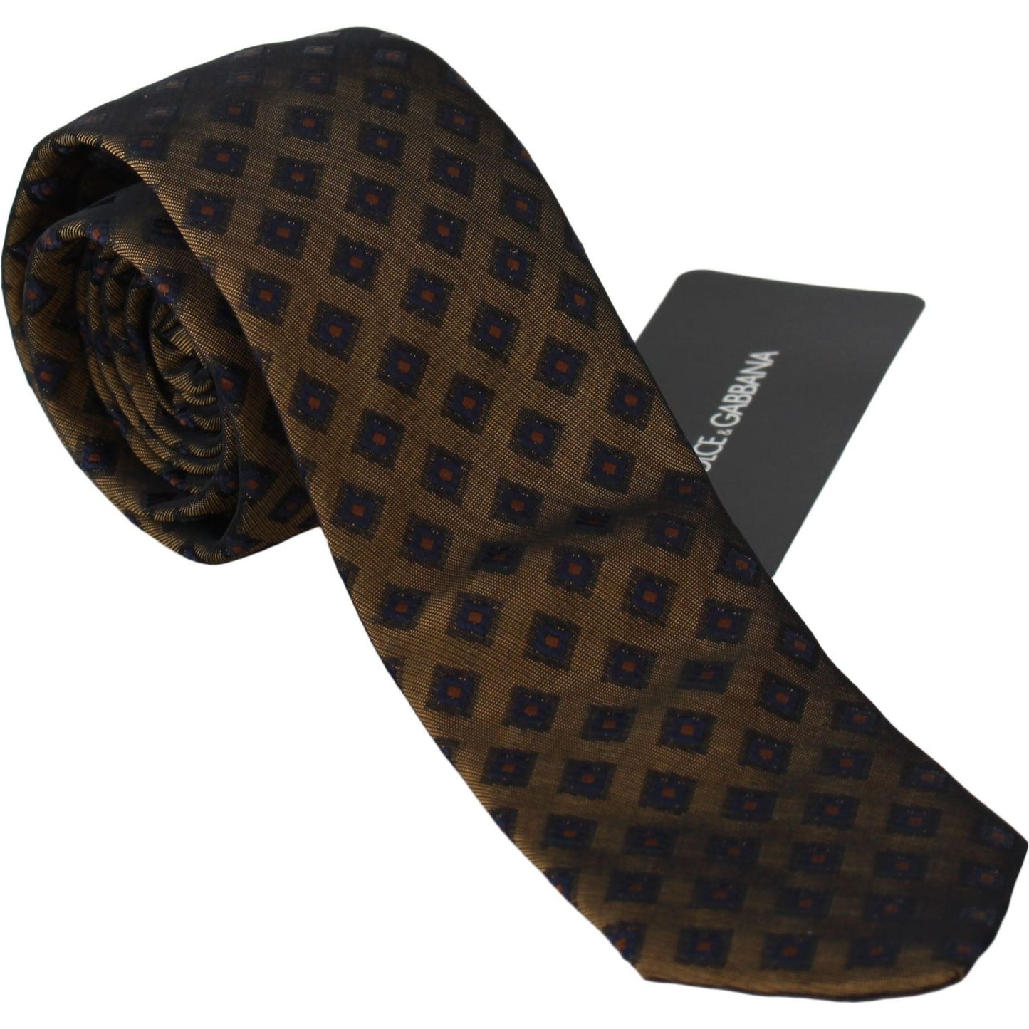 Elegant Brown Patterned Silk Blend Necktie