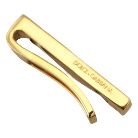 Dolce & Gabbana Elegant Gold Brass Tie Clip for Men gold-silver-brass-logo-men-tie-clip IMG_1687-2-cd84a632-f5f.jpg