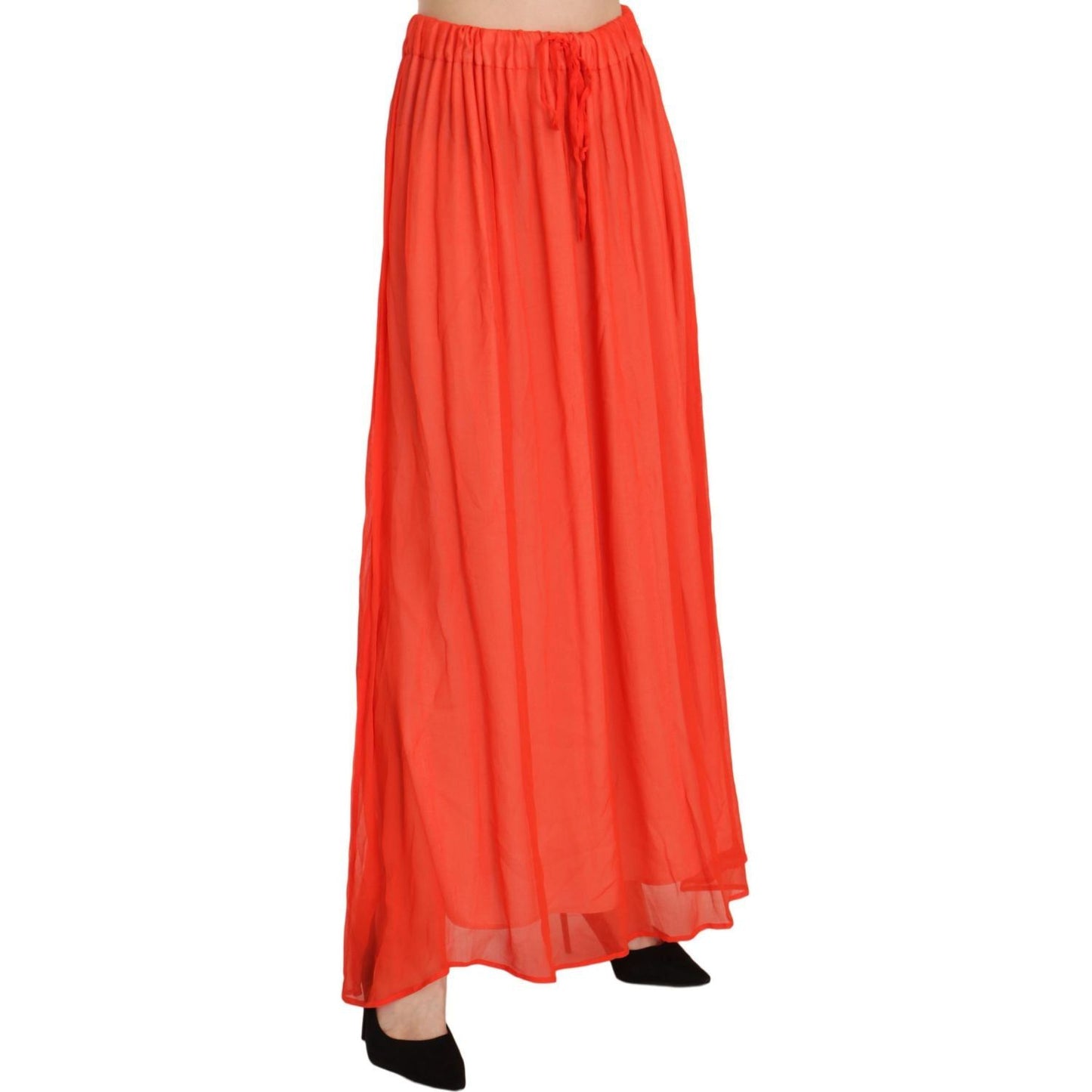 Jucca Elegant Orange Pleated Maxi Skirt orange-crepe-pleated-trapeze-viscose-maxi-skirt IMG_1695-scaled-5d638c99-e42.jpg