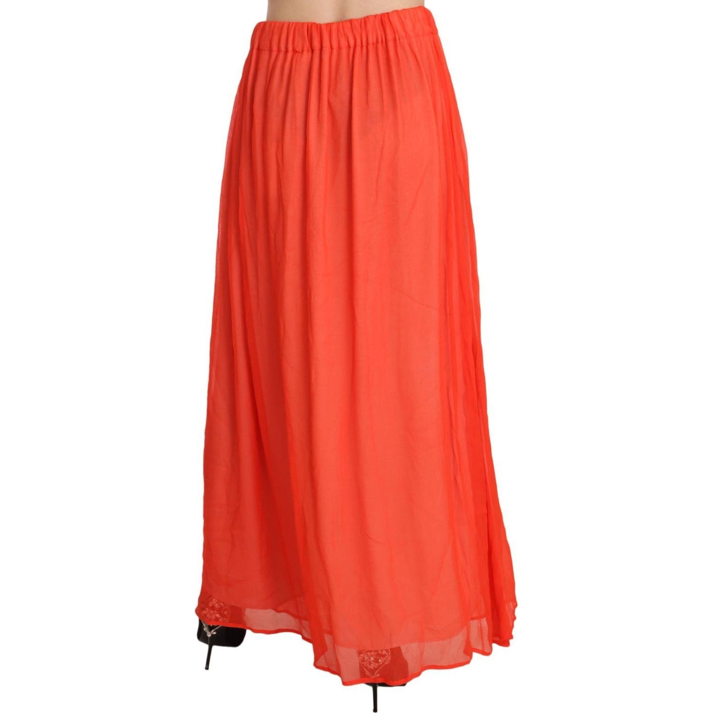 Jucca Elegant Orange Pleated Maxi Skirt orange-crepe-pleated-trapeze-viscose-maxi-skirt IMG_1697-scaled-a8e8661d-e7a.jpg