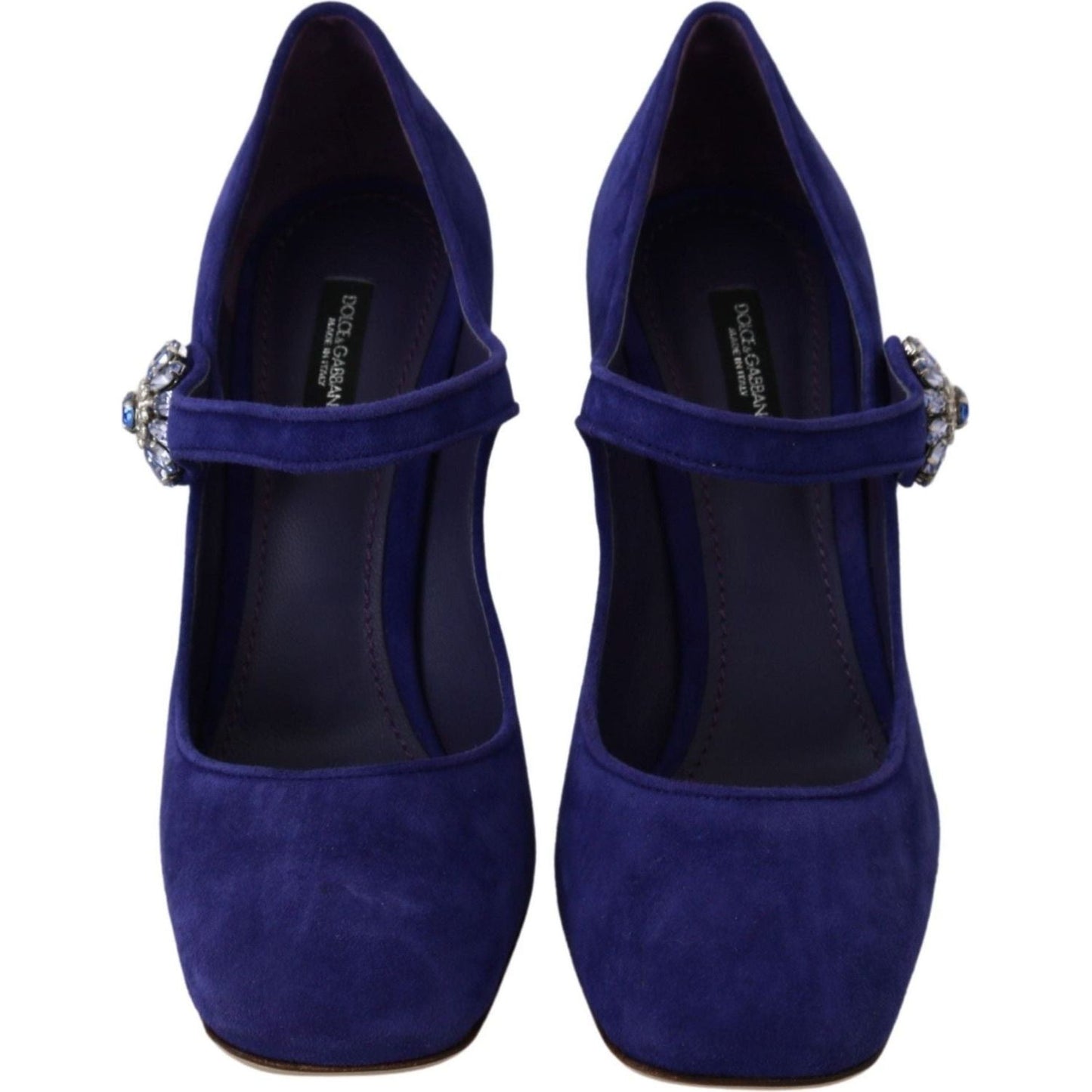 Dolce & Gabbana Elegant Purple Suede Mary Janes Pumps purple-suede-crystal-pumps-heels-shoes IMG_1741-e1649738-069.jpg