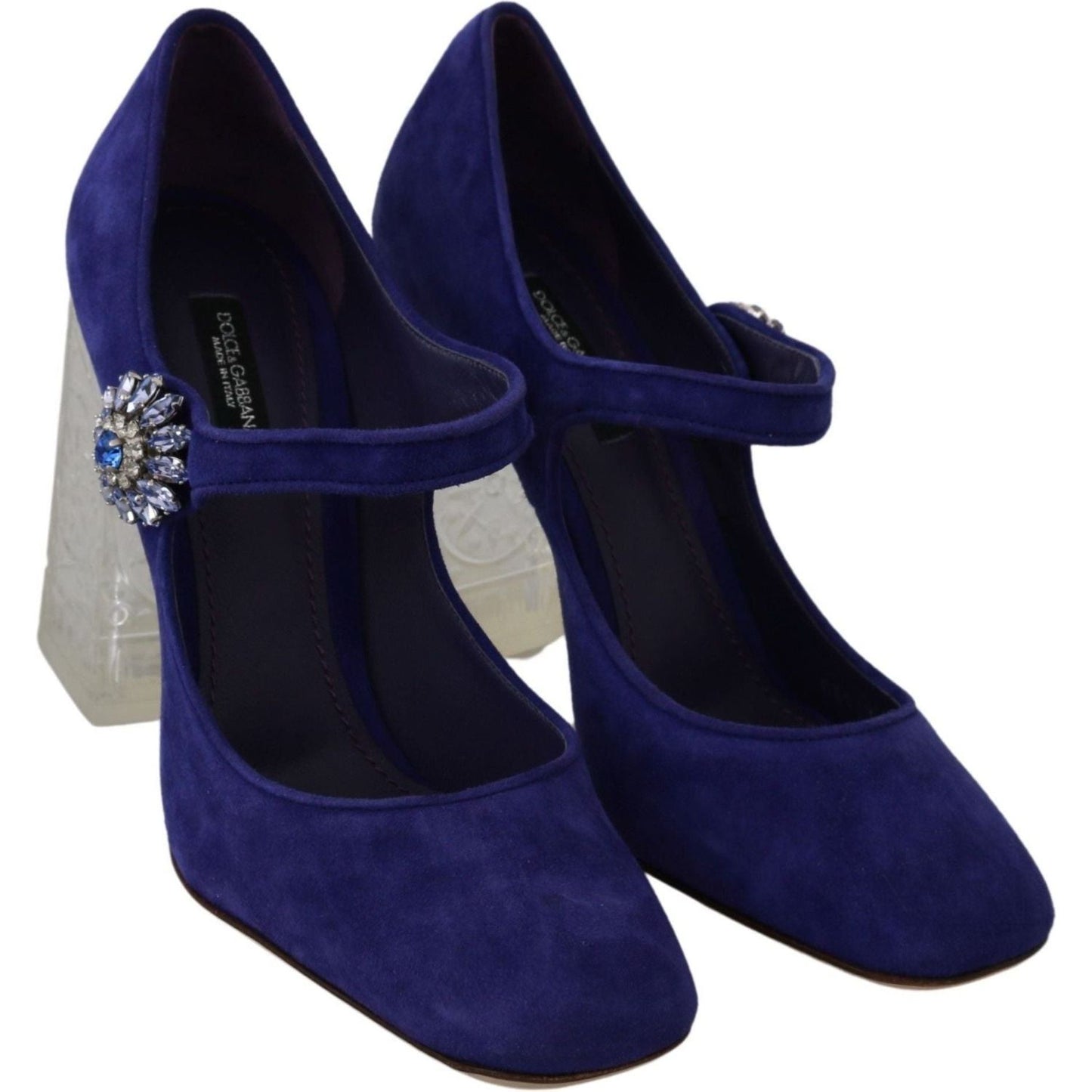 Dolce & Gabbana Elegant Purple Suede Mary Janes Pumps purple-suede-crystal-pumps-heels-shoes IMG_1742-f58e9149-905.jpg