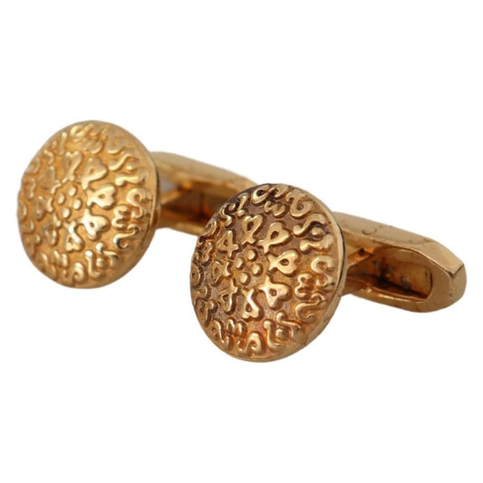 Dolce & Gabbana Elegant Gold Plated Brass Men's Cufflinks gold-plated-brass-round-pin-men-cufflinks Cufflinks IMG_1831-5a21f297-ea1.jpg