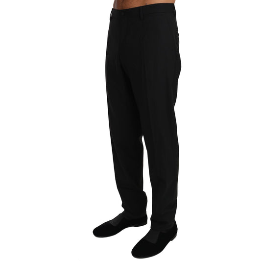 Dolce & Gabbana Elegant Formal Wool Blend Trousers Jeans & Pants black-wool-stretch-dress-trousers-pants