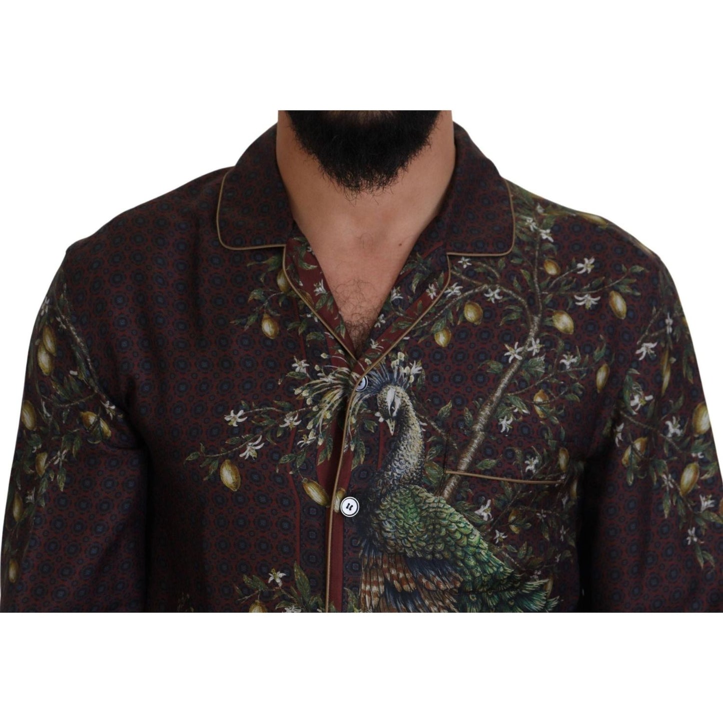 Dolce & GabbanaElegant Silk Satin Men's Pajama Style ShirtMcRichard Designer Brands£429.00
