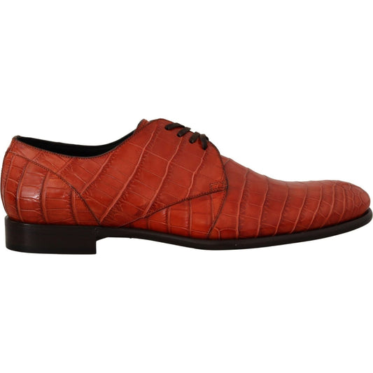 Dolce & Gabbana Exquisite Exotic Croc Leather Lace-Up Dress Shoes orange-exotic-leather-dress-derby-shoes IMG_2148-scaled-9b49d968-017.jpg