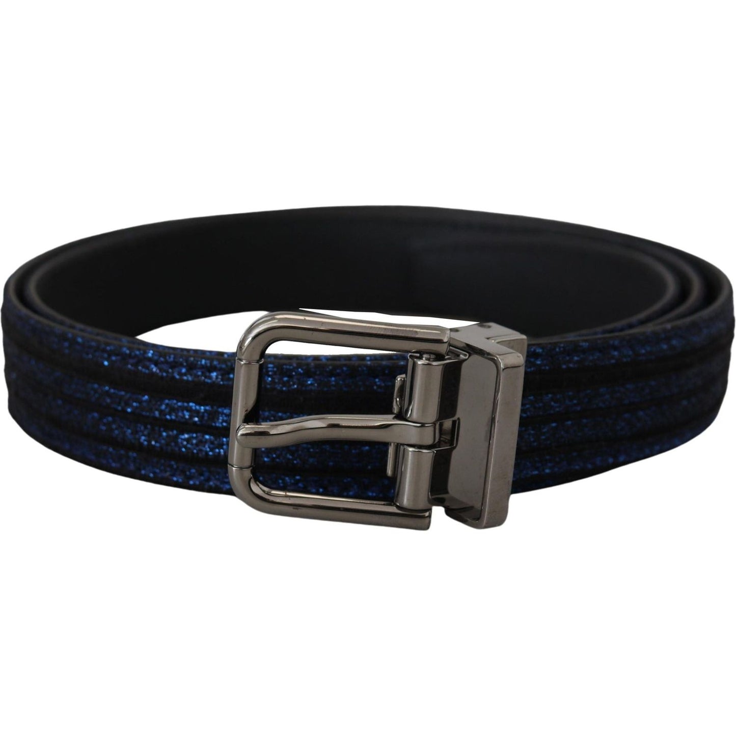 Elegant Blue Jacquard Leather Belt Dolce & Gabbana