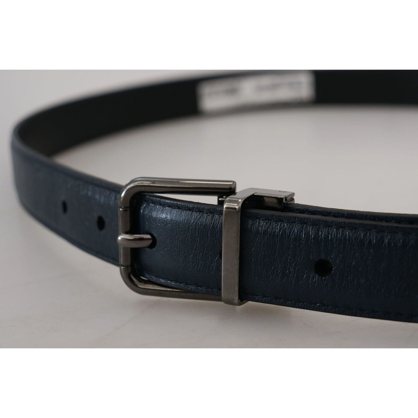 Elegant Dark Blue Leather Belt Dolce & Gabbana