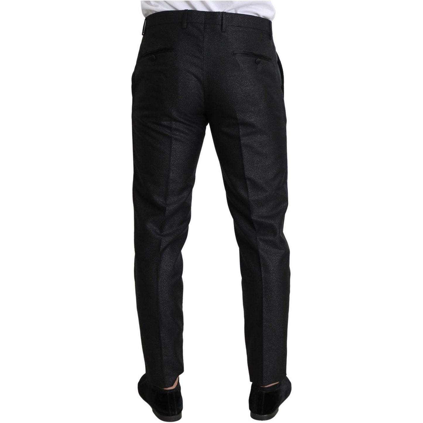 Dolce & Gabbana Elegant Metallic Black Dress Pants black-metallic-skinny-trouser-dress Jeans & Pants IMG_2240-scaled-a6d92c4a-e17.jpg